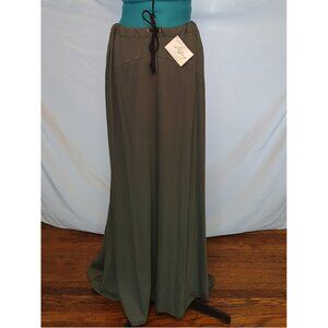 Floor Length Olive Green Maxi Skirt